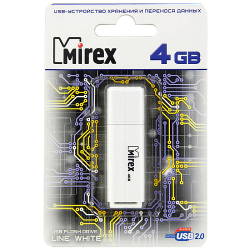 USB Flash 4 GB MIREX LINE (Цвет: белый)