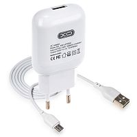 СЗУ micro USB (2.1A/10.5W) "XO" L37 + кабель (Цвет: белый)