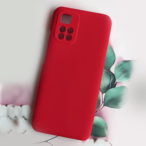 Панель для Xiaomi Redmi 10 силиконовая Silky soft-touch (Цвет: красный)